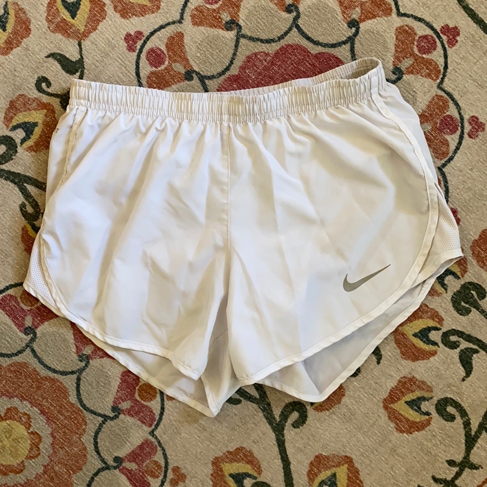 White Nike Running Shorts